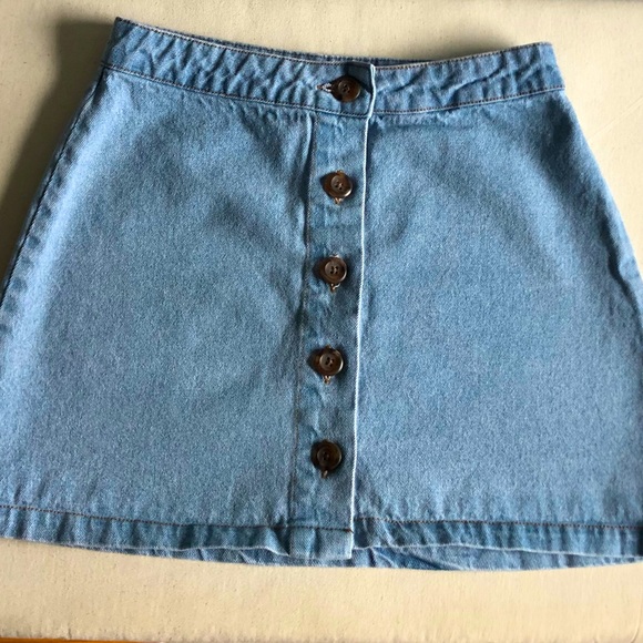 Vintage Forever21 Front Buttons Mini Jeans Skirt - Picture 4 of 7